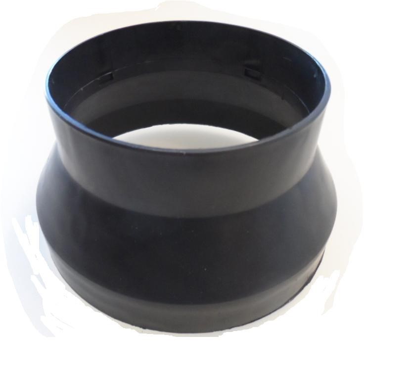 Riduzione tubazione cappa  da 150 a 120 nero plastica